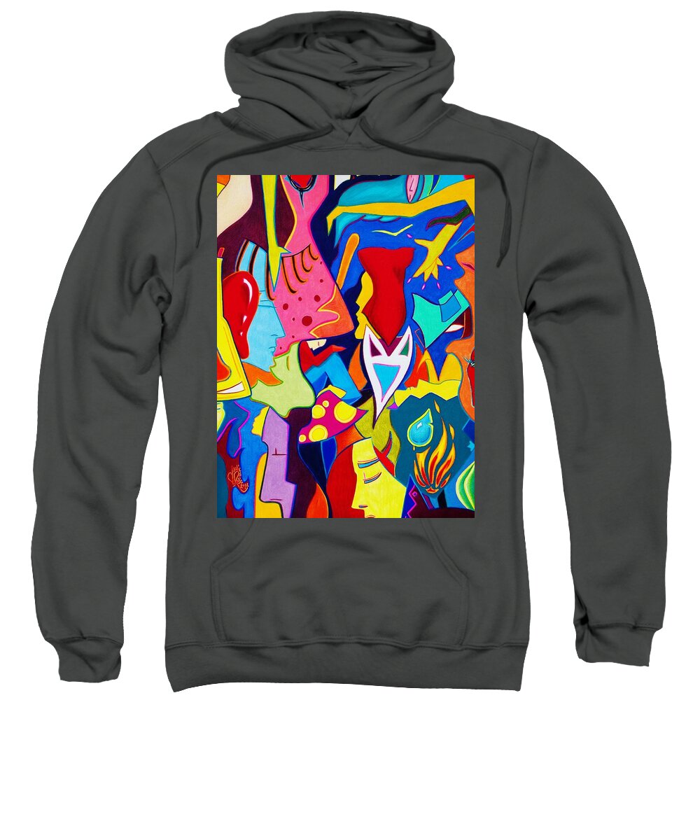 Abstract Sweatshirt featuring the drawing Controlled Chaos by Danielle R T Haney