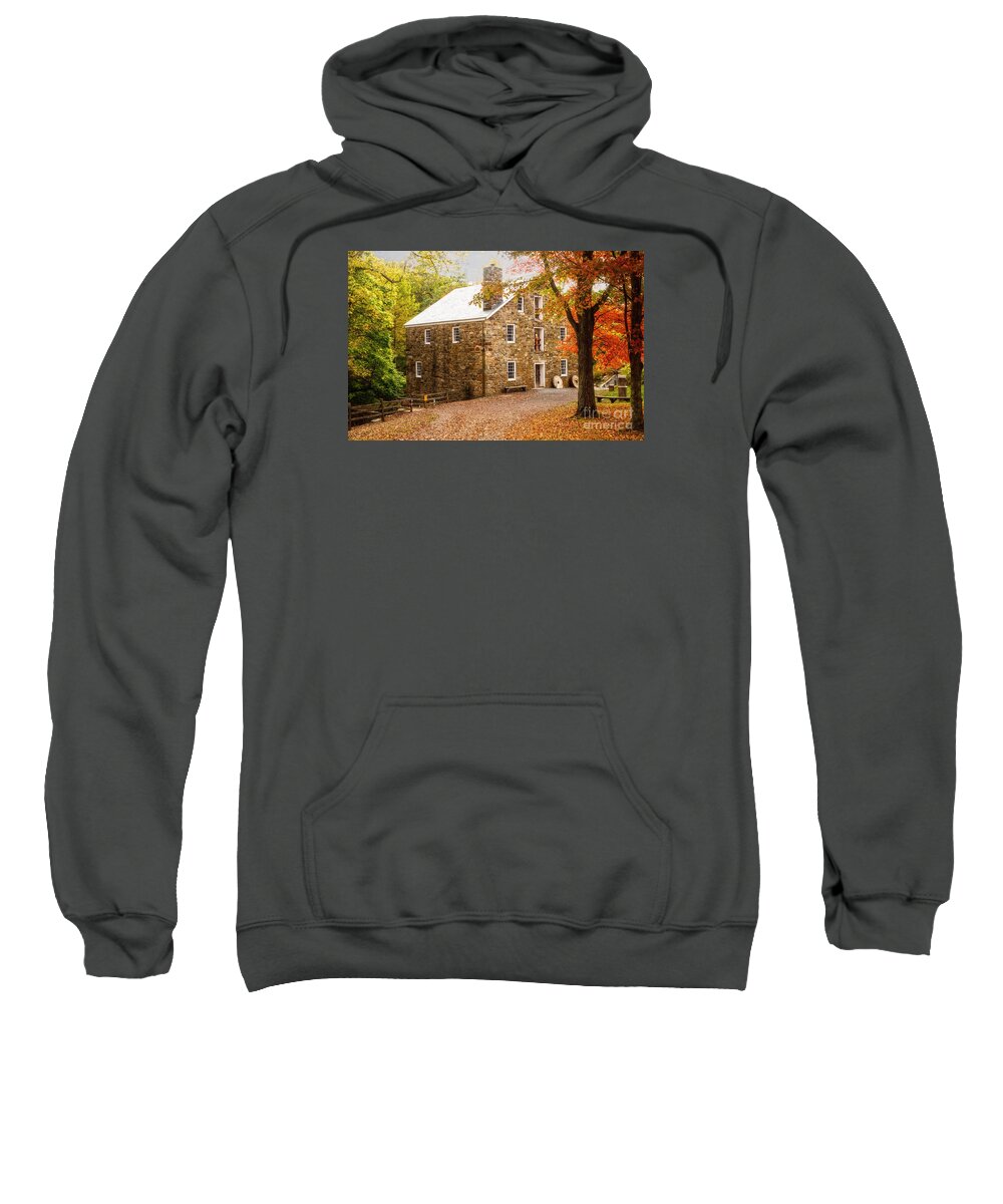 (scenery Or Scenic) Sweatshirt featuring the photograph Cooper Gristmill by Debra Fedchin