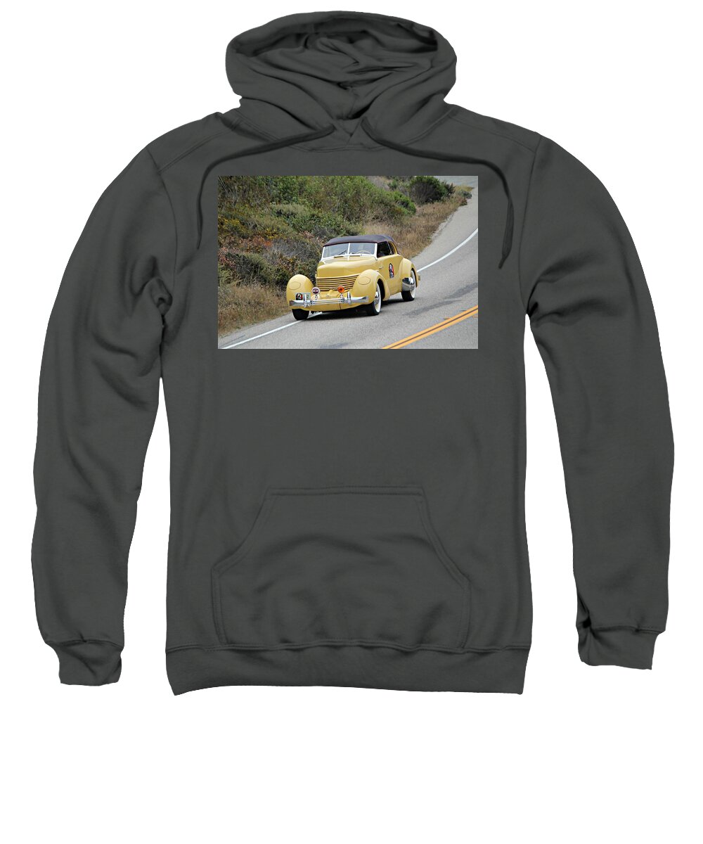 Cord 812 Sweatshirt featuring the photograph Cord 812 Phaeton On Tour by Steve Natale