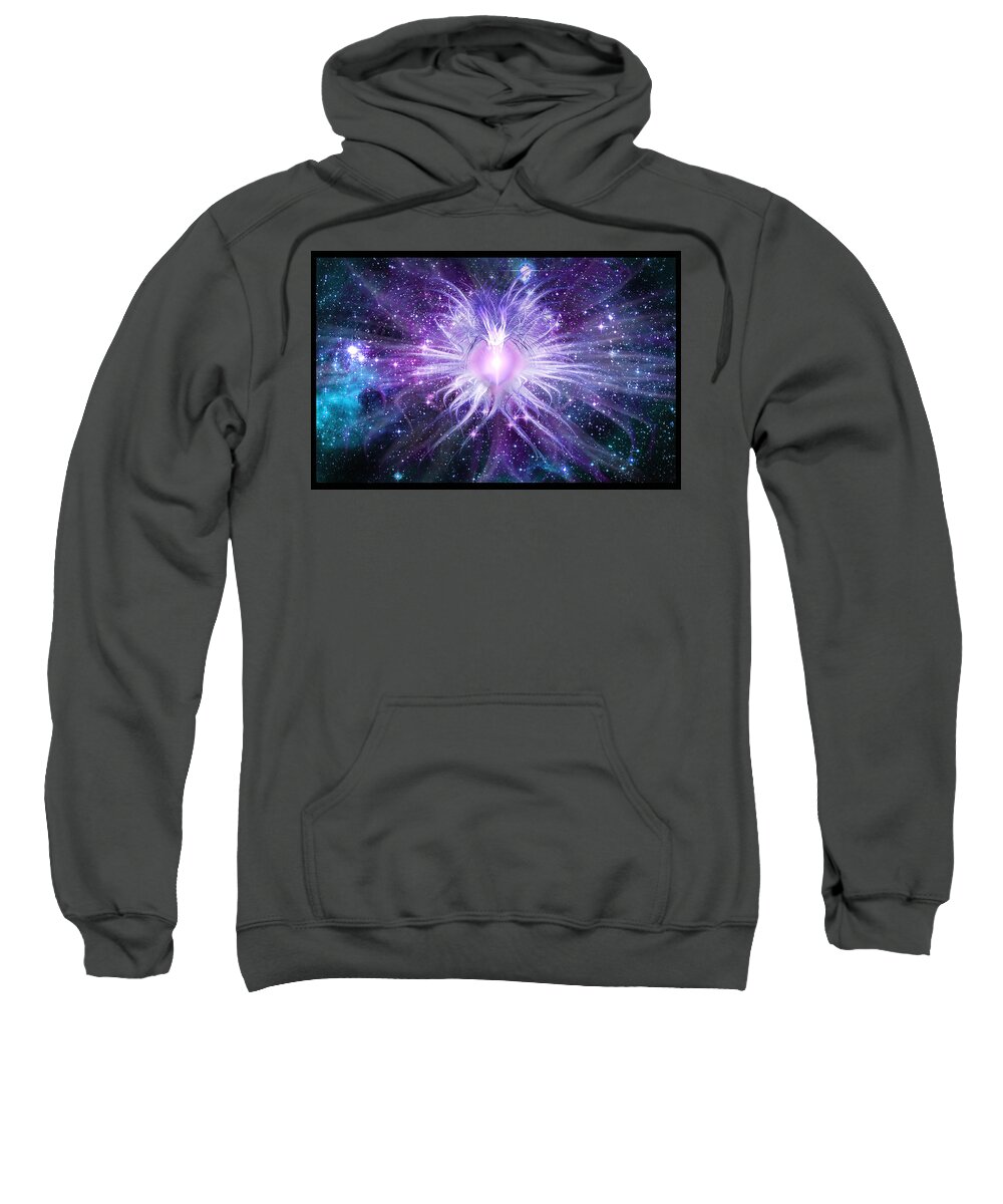 Corporate Sweatshirt featuring the digital art Cosmic Heart of the Universe by Shawn Dall