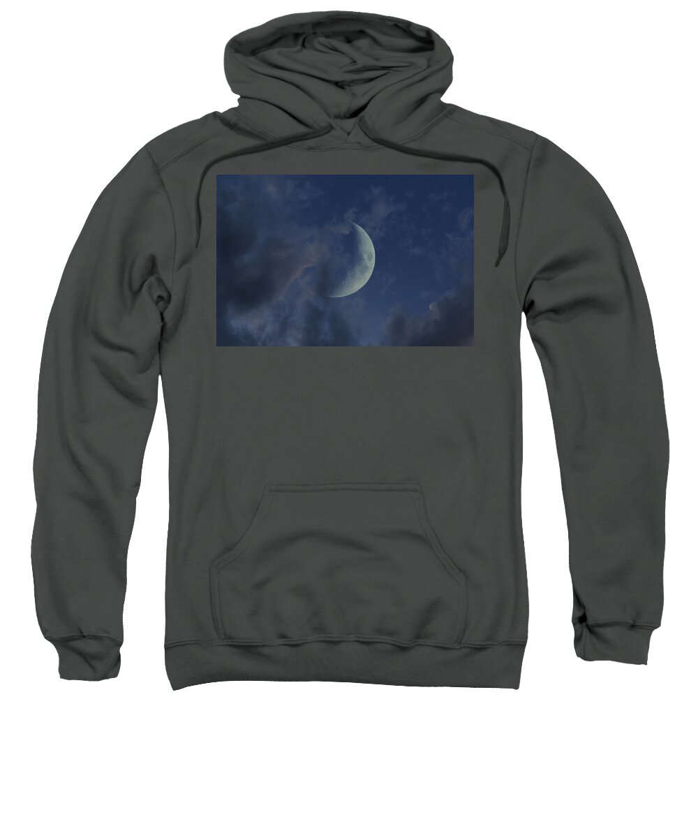 Cresecent Moon Sweatshirt featuring the photograph Crescent Moon by Raymond Salani III