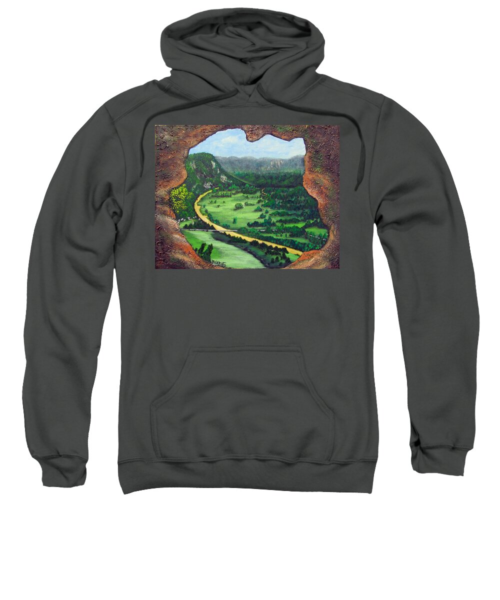 Cueva Ventana Sweatshirt featuring the painting Cueva Ventana by Gloria E Barreto-Rodriguez