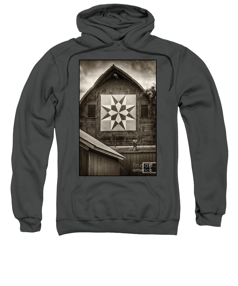 Sepia Sweatshirt featuring the photograph Dahmen Barn Buildings by Priscilla Burgers