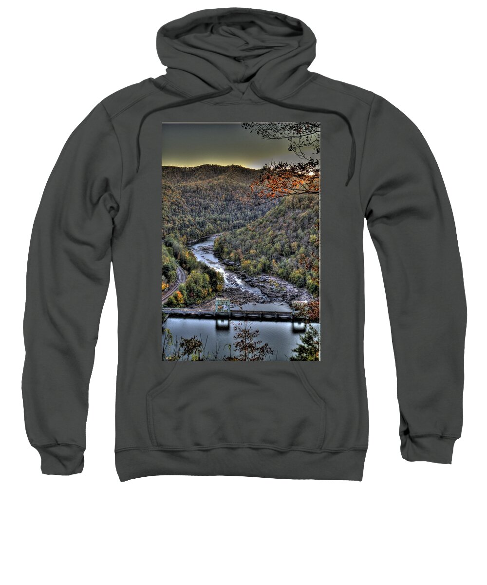 River Sweatshirt featuring the photograph Dam in the Forest by Jonny D