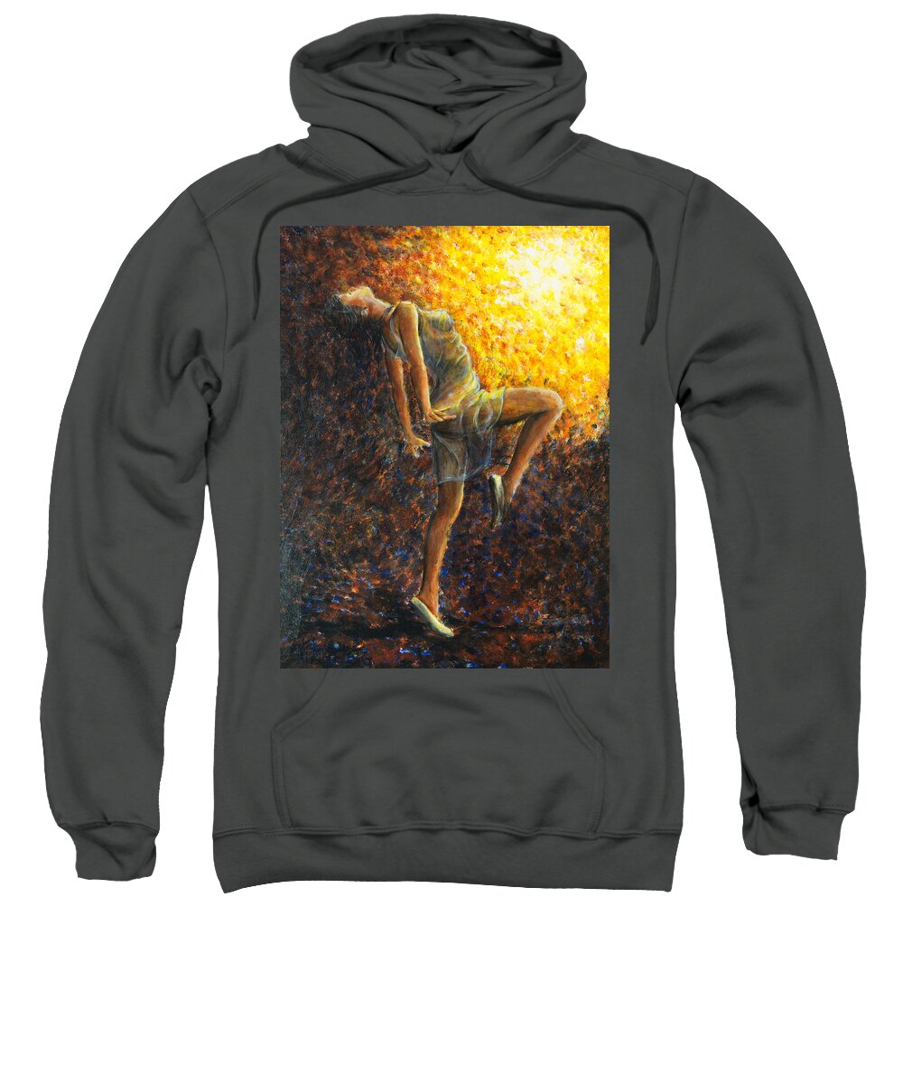 Dancer Sweatshirt featuring the painting Dancer IX by Nik Helbig