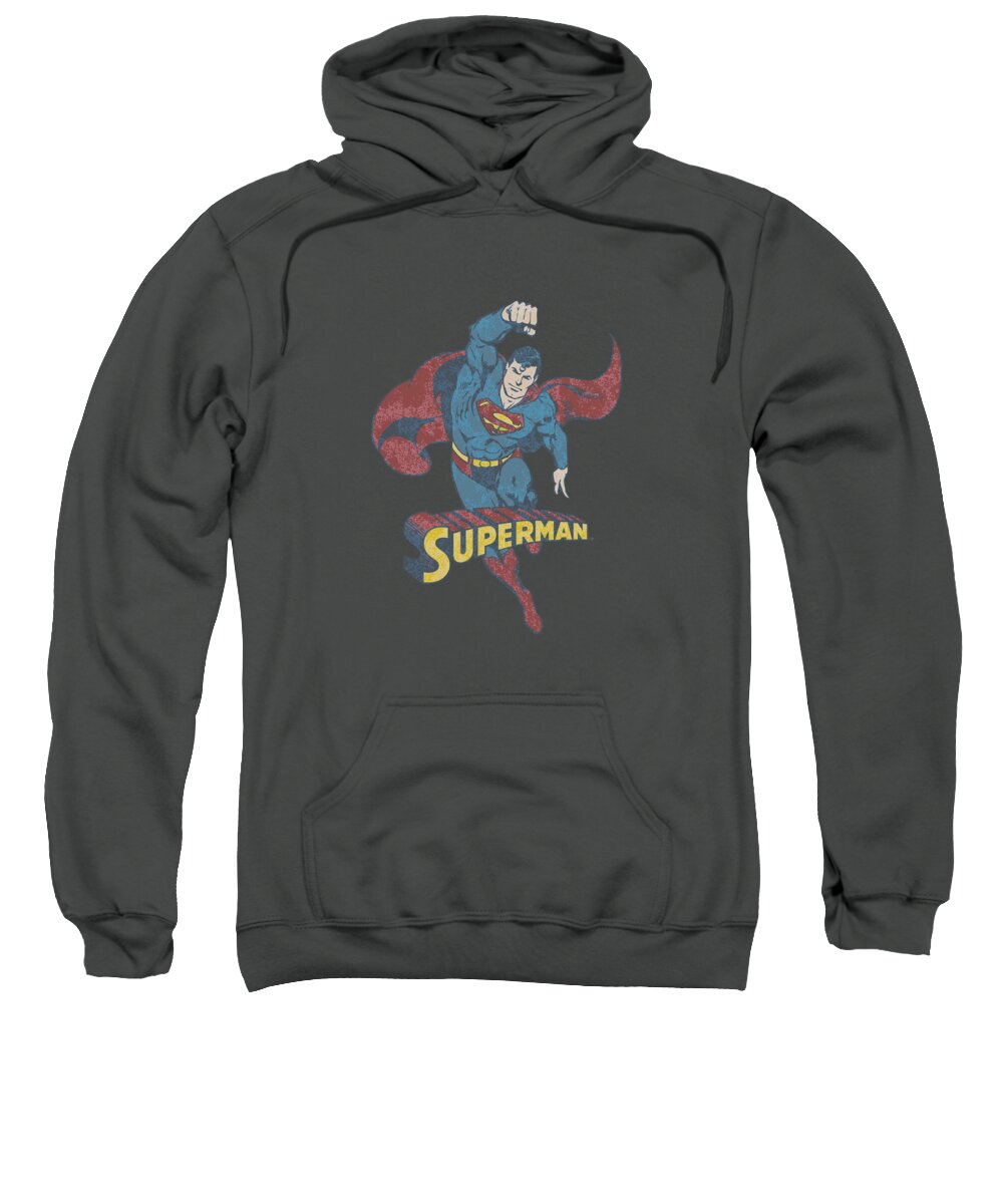 Dc Comics Sweatshirt featuring the digital art Dco - Desaturated Superman by Brand A