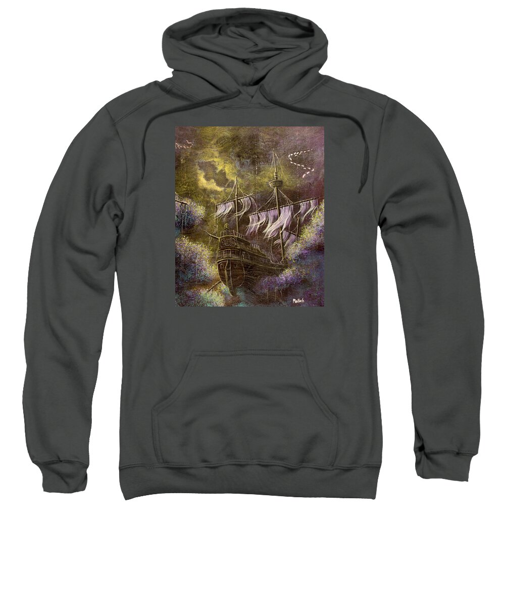 Sunken Ship Sweatshirt featuring the painting Deep Peace by Jack Malloch