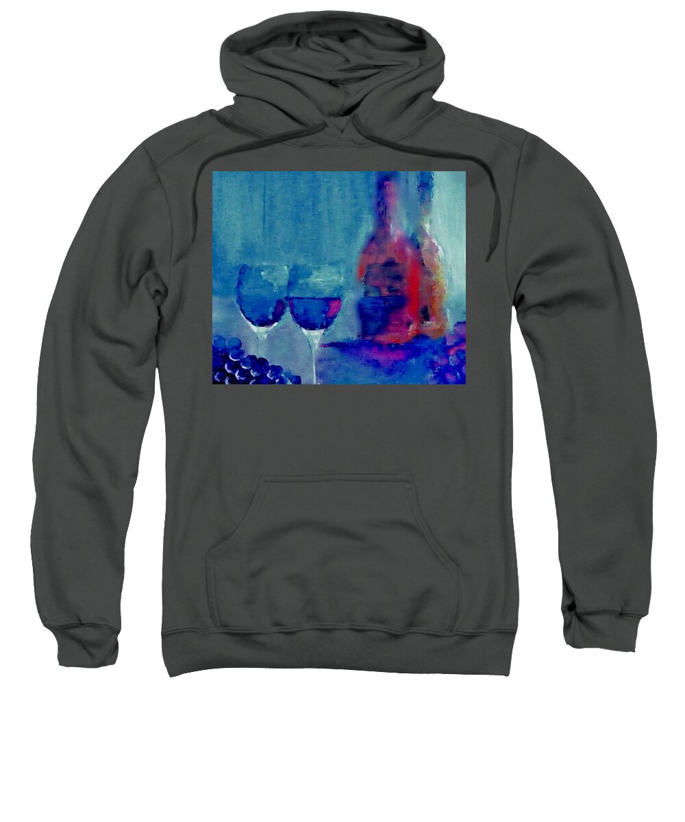 Wine Sweatshirt featuring the painting Dine With Wine by Lisa Kaiser