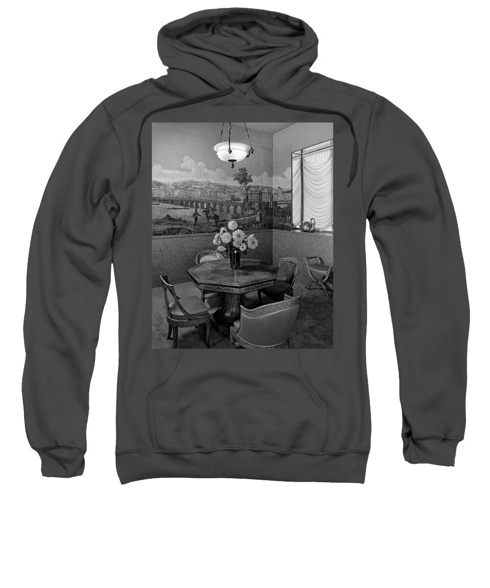 Architecture Sweatshirt featuring the photograph Dining Room In Helena Rubinstein's Home by F. S. Lincoln