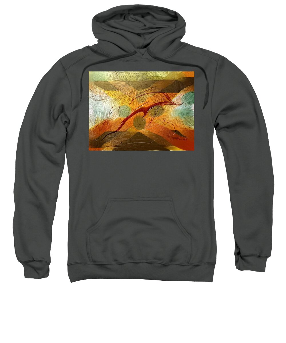 Abstract Sweatshirt featuring the digital art Dolphin Abstract - 2 by Kae Cheatham