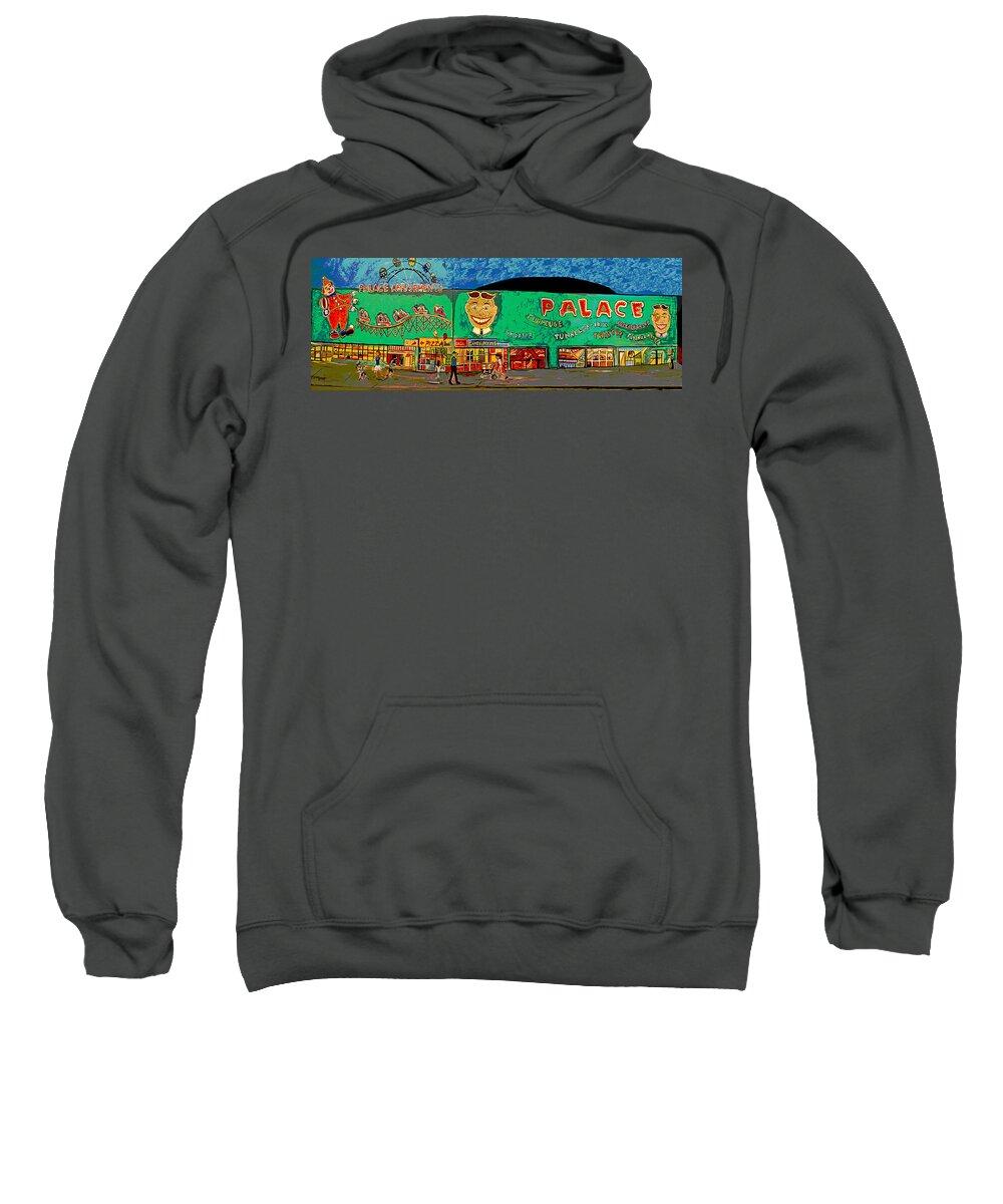 Asbury Park Palace Sweatshirt featuring the painting Dreams of the Palace by Patricia Arroyo