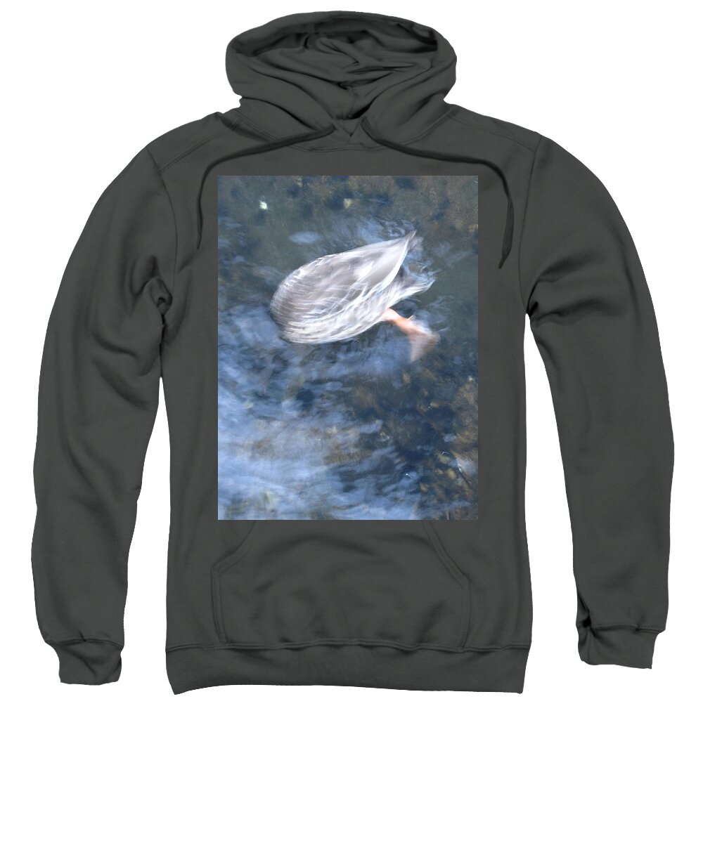Duck Sweatshirt featuring the photograph There's something in the water 2 by Ingrid Van Amsterdam