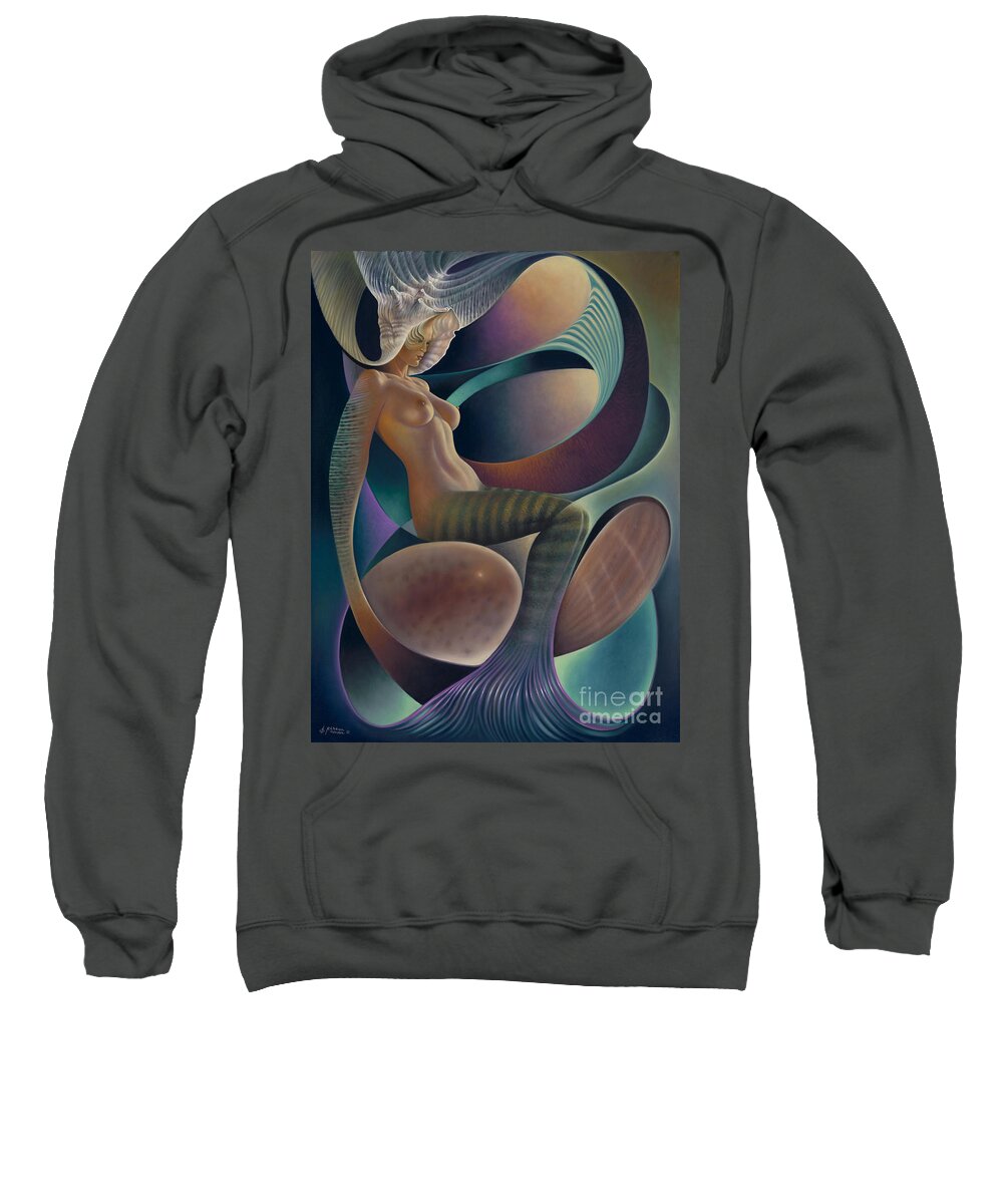 Nude-art Sweatshirt featuring the painting Dynamic Queen 6 by Ricardo Chavez-Mendez
