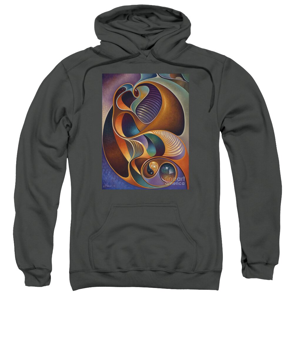 Ying-yang Sweatshirt featuring the painting Dynamic Series #23 by Ricardo Chavez-Mendez