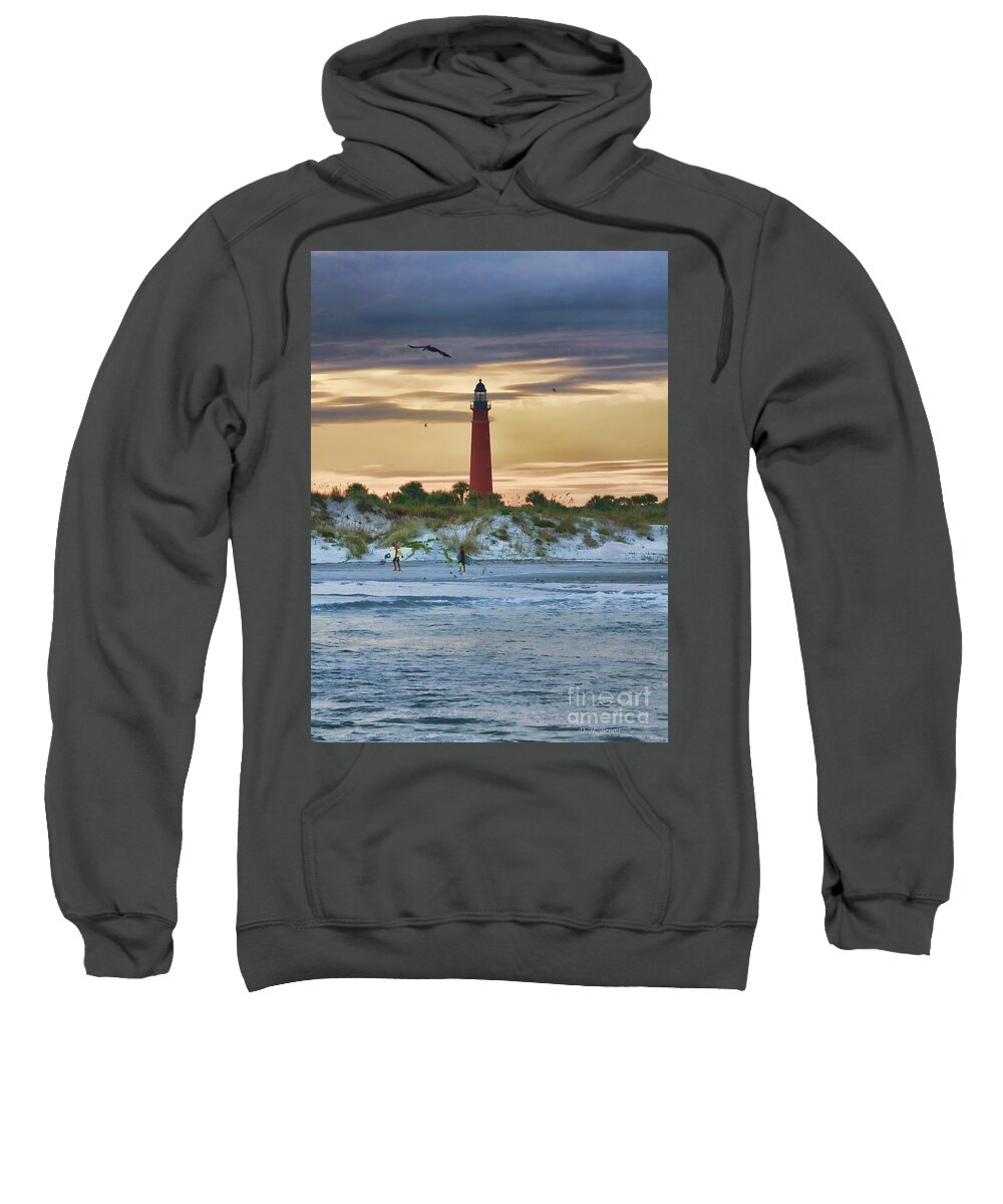 Lighthouse Sweatshirt featuring the photograph Early Evening Sky by Deborah Benoit