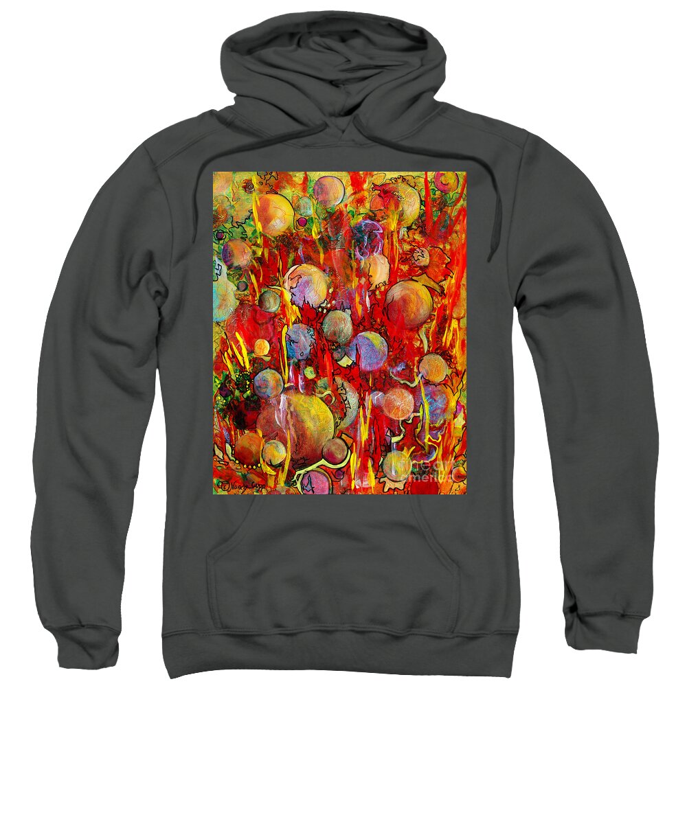 Bubbles Sweatshirt featuring the painting Effervesce by Nancy Cupp