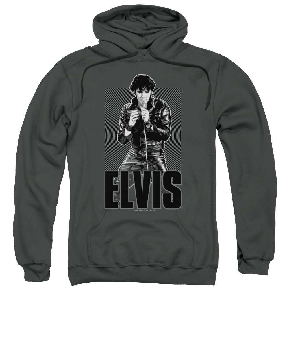 Elvis Sweatshirt featuring the digital art Elvis - Leather by Brand A