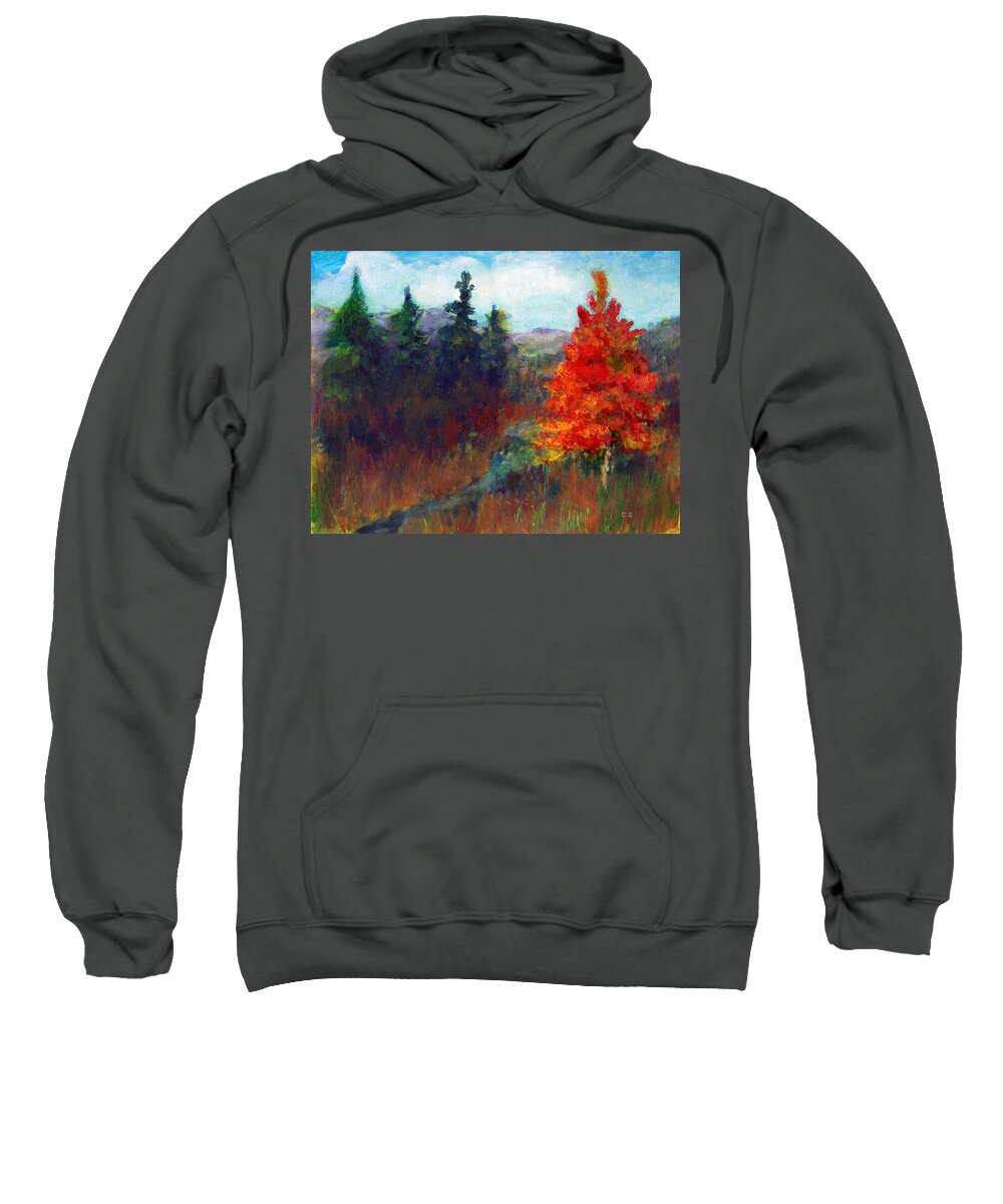 C Sitton Paintings Sweatshirt featuring the painting Fall Day by C Sitton