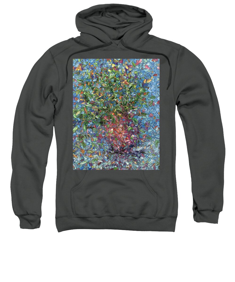 Flowers Sweatshirt featuring the painting Falling Flowers by James W Johnson