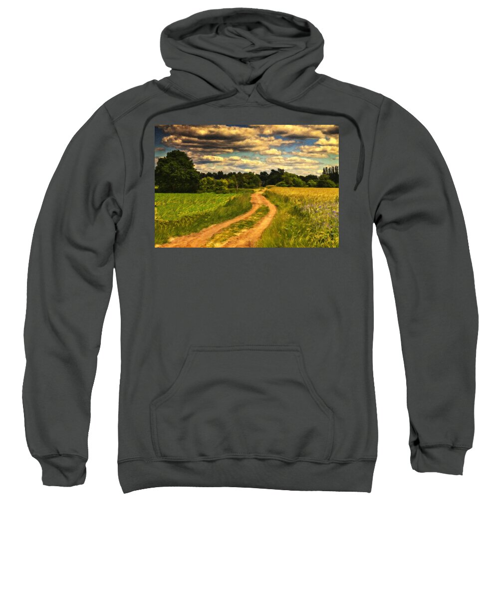 Germany Sweatshirt featuring the painting Farm Country Germany Ger3700 by Dean Wittle