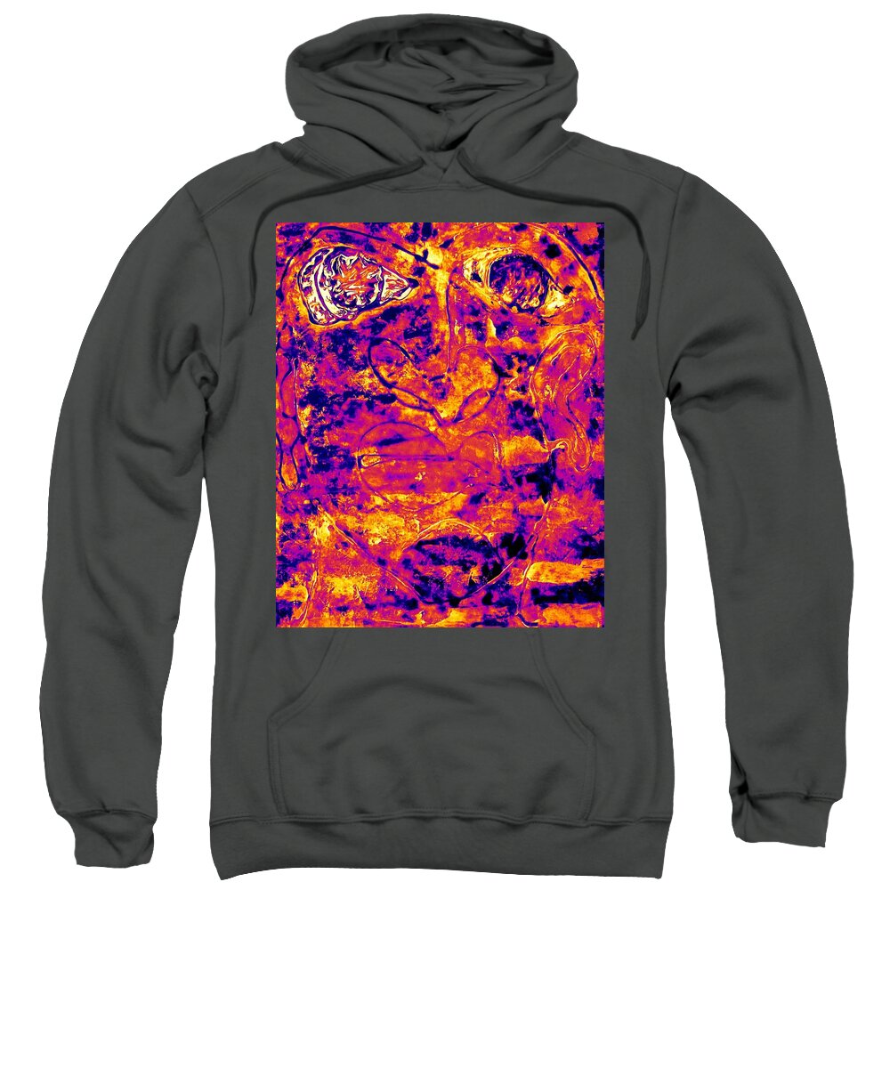 Native American Sweatshirt featuring the painting Fire and Eyes by Cleaster Cotton