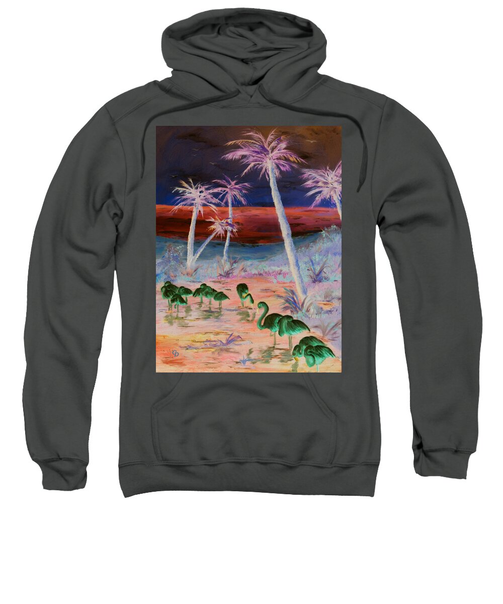 Fire Birds Sweatshirt featuring the painting Fire Birds by Gail Daley
