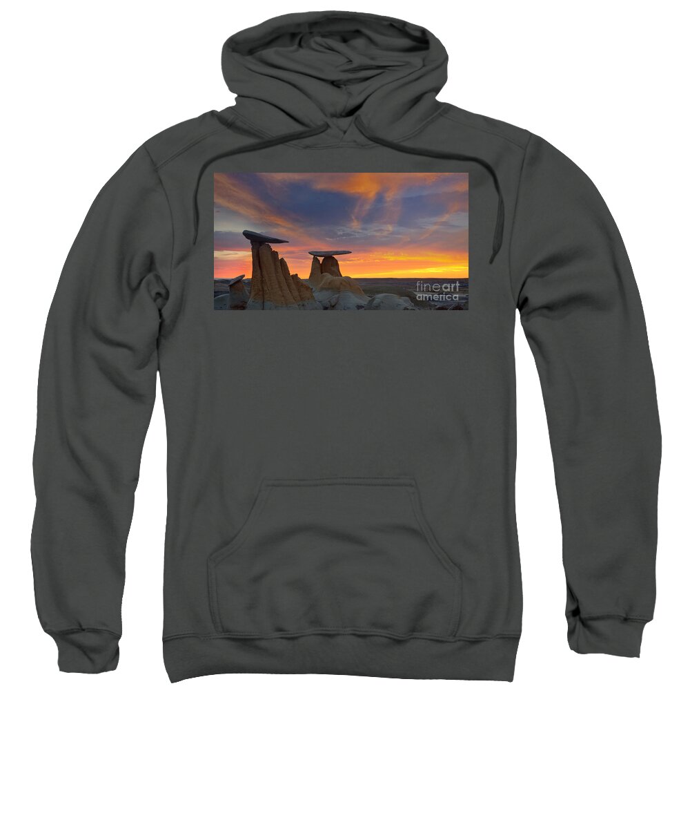 Rock Formations Sweatshirt featuring the photograph Fire in the Sky by Keith Kapple