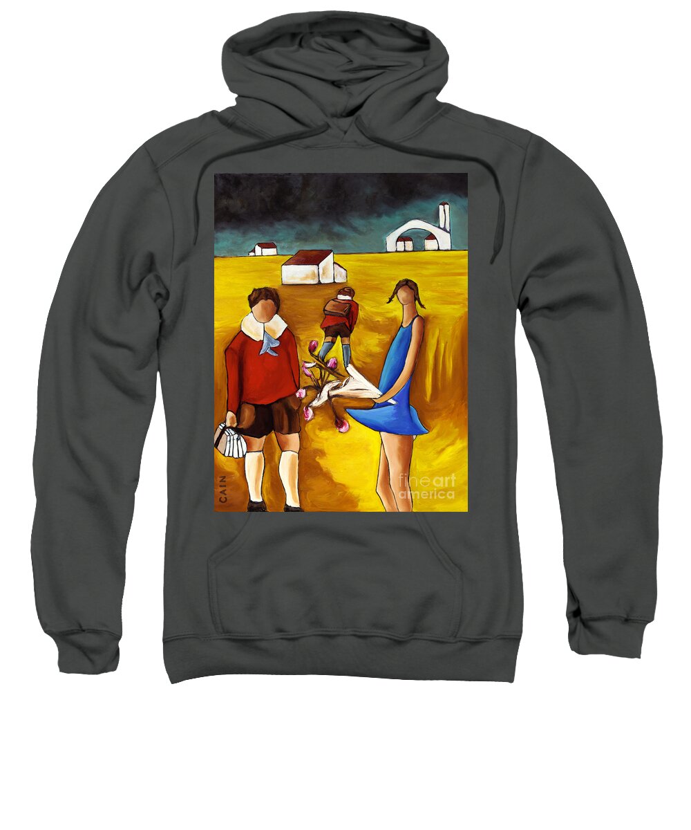 First Love Sweatshirt featuring the painting First Love by William Cain