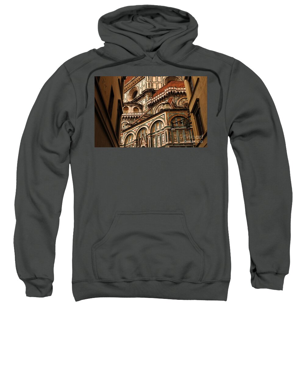  Italy Sweatshirt featuring the photograph Florence Duomo Detail 1 by Bob Christopher