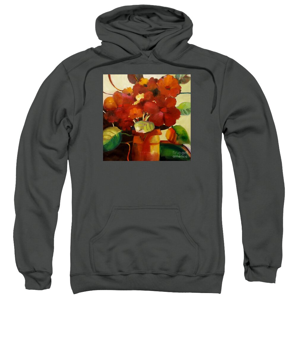 Flowers Sweatshirt featuring the painting Flower Vase No. 3 by Michelle Abrams