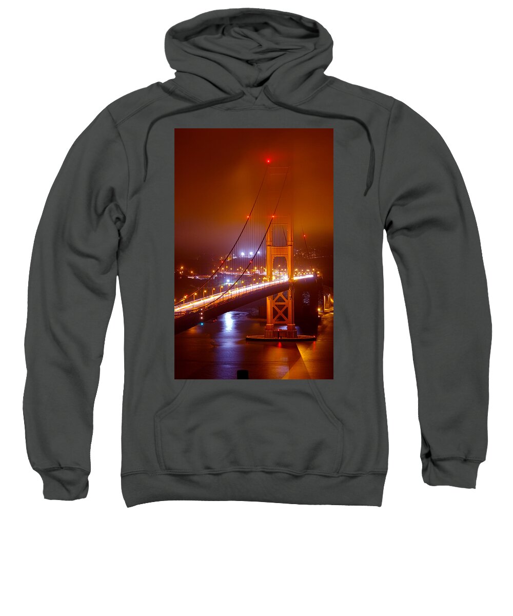 Golden Sweatshirt featuring the photograph Foggy Golden Gate by Bryant Coffey