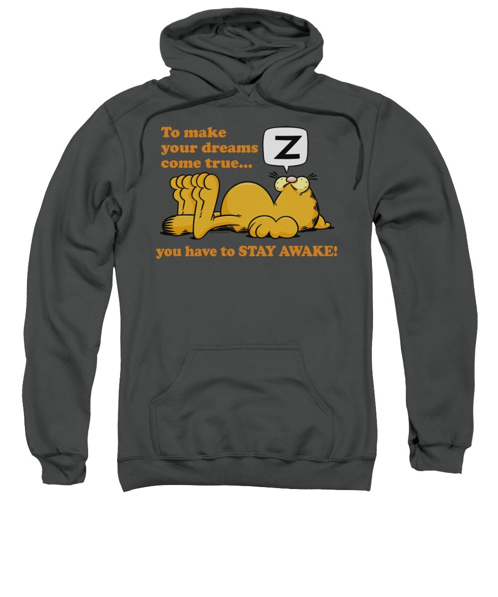 Garfield Sweatshirt featuring the digital art Garfield - Stay Awake by Brand A