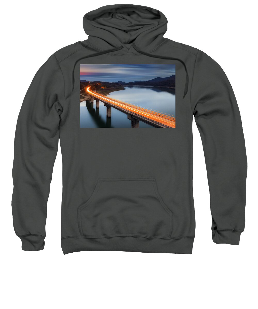 Bulgaria Sweatshirt featuring the photograph Glowing Bridge by Evgeni Dinev