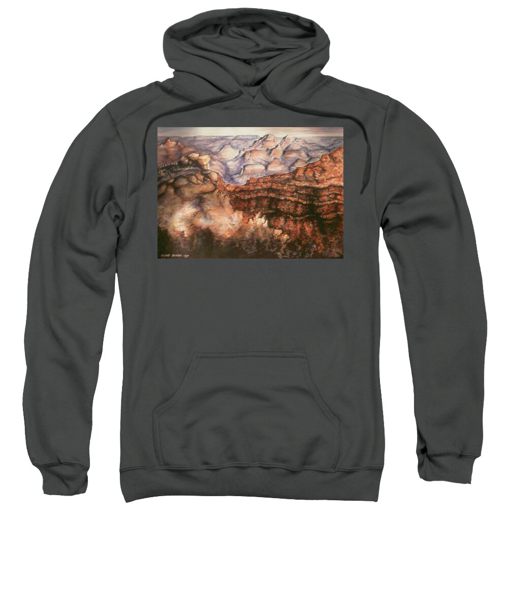 Grand+canyon Sweatshirt featuring the painting Grand Canyon Arizona - Landscape Art Painting by Peter Potter