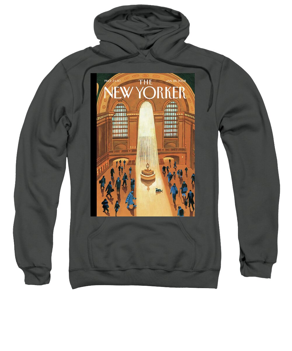 Grand Central Station Sweatshirt featuring the painting Winter Pleasures by Mark Ulriksen