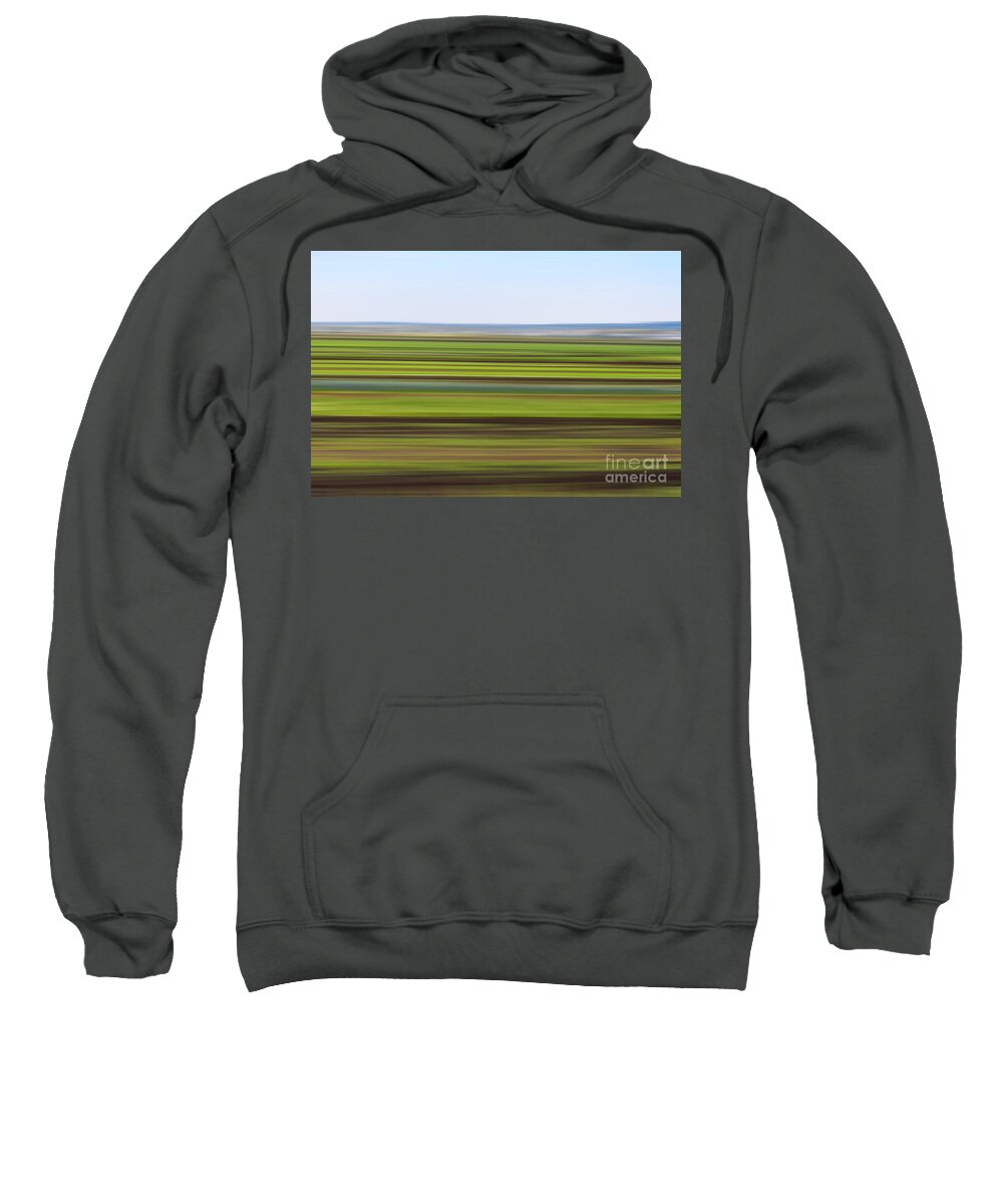 Farm Sweatshirt featuring the photograph Green Field Abstract by Les Palenik