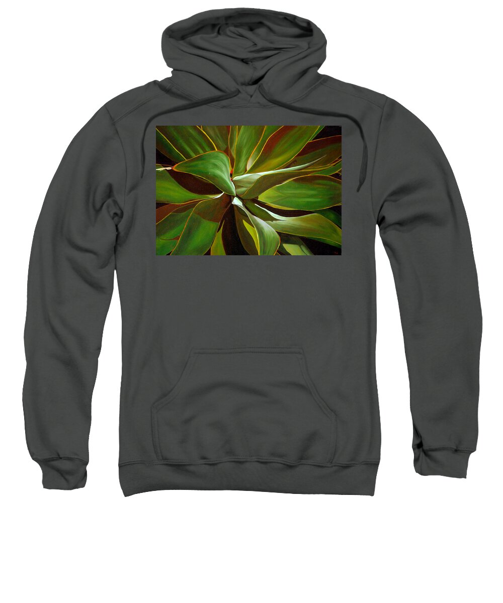 Plant Sweatshirt featuring the painting Green by Thu Nguyen