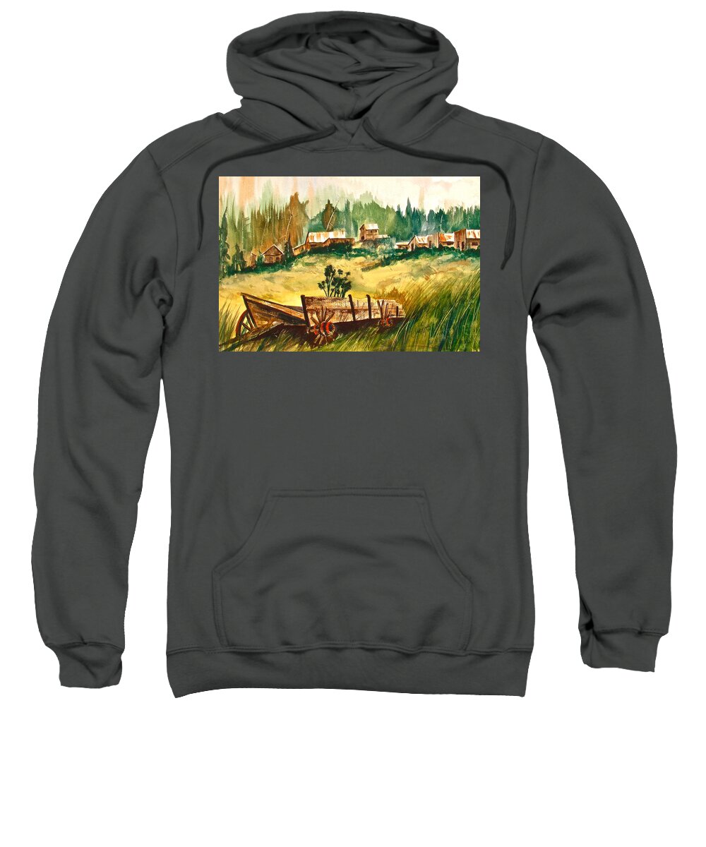 Ashcroft Sweatshirt featuring the painting Guess We'll Settle Here III by Frank SantAgata