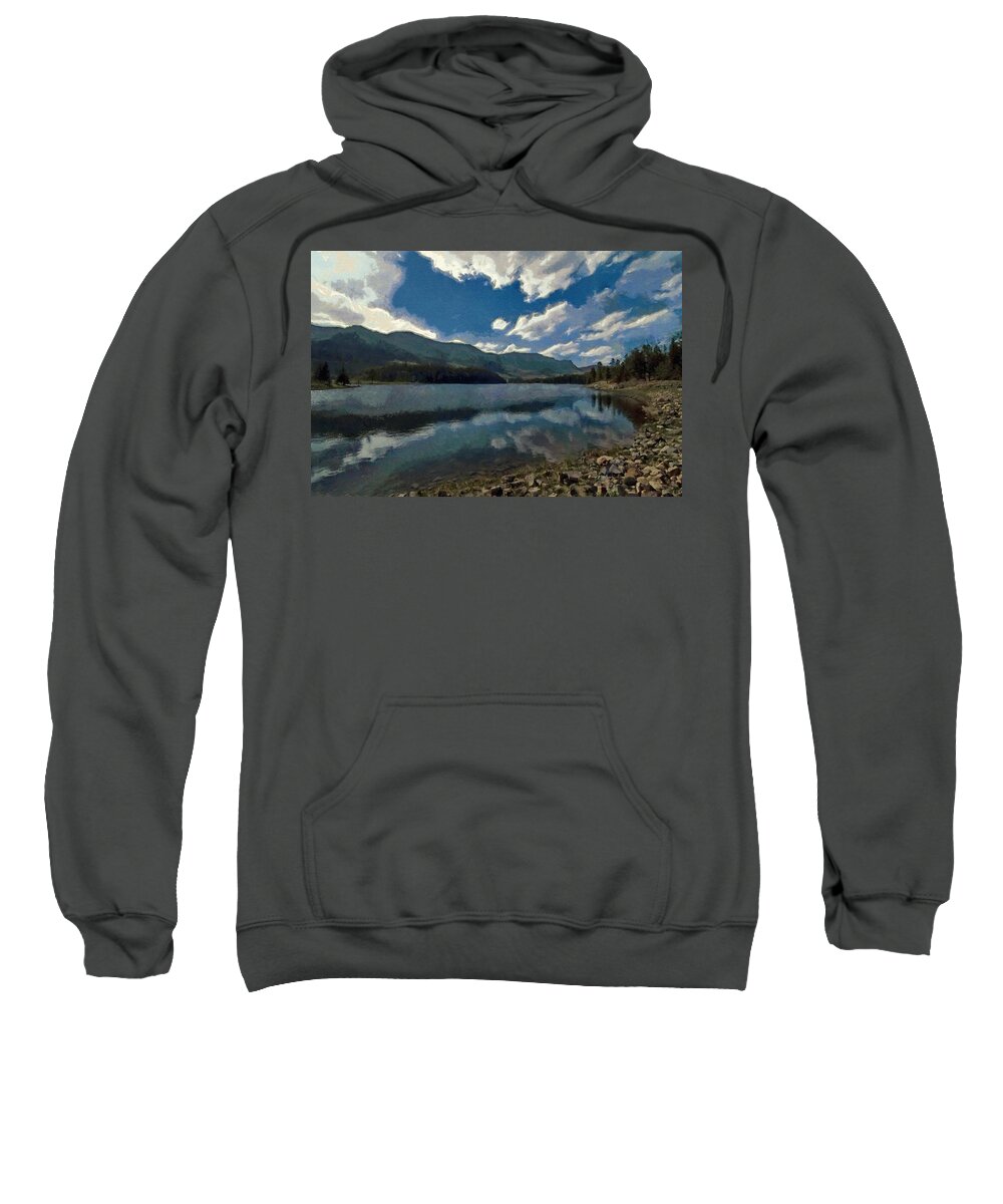 Haviland Sweatshirt featuring the painting Haviland Lake by Jeffrey Kolker