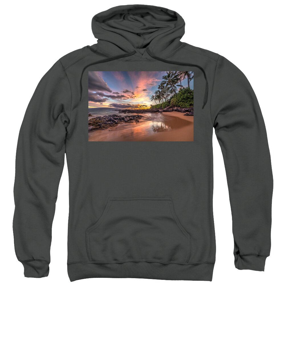 Secret Cove Sweatshirt featuring the photograph Hawaiian Sunset Wonder by Pierre Leclerc Photography