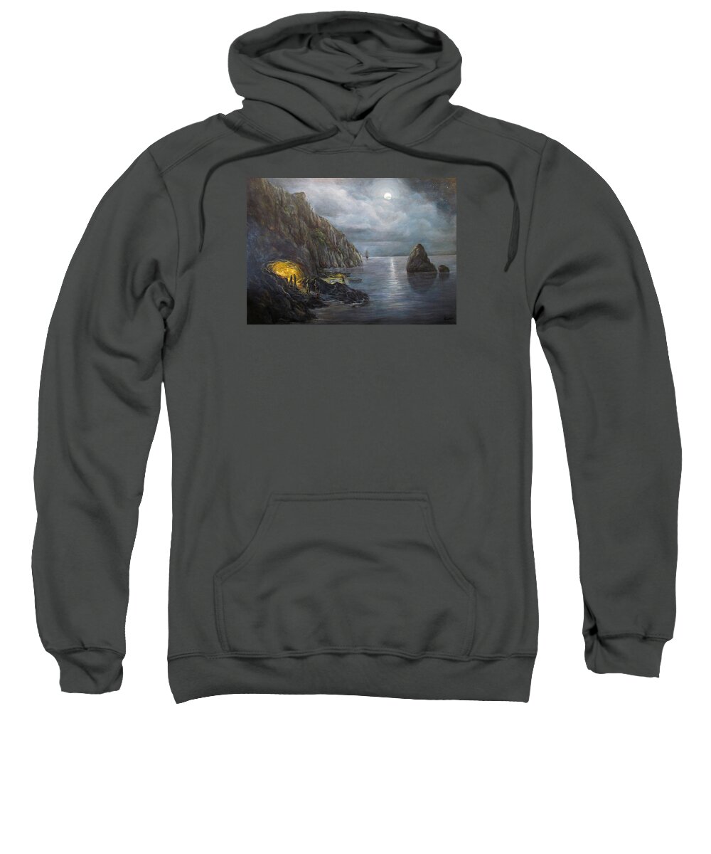 Nature Sweatshirt featuring the painting Hiding Treasure by Donna Tucker