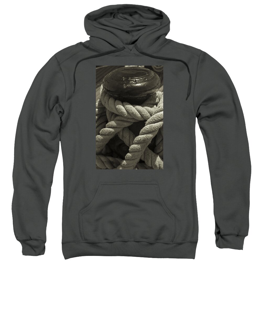 Splice Sweatshirt featuring the photograph Hold On Black and White Sepia by Scott Campbell