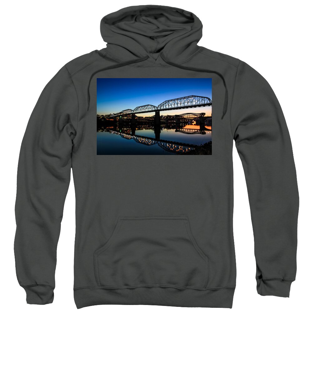 Chattanooga Sweatshirt featuring the photograph Holiday Lights Chattanooga by Tom and Pat Cory