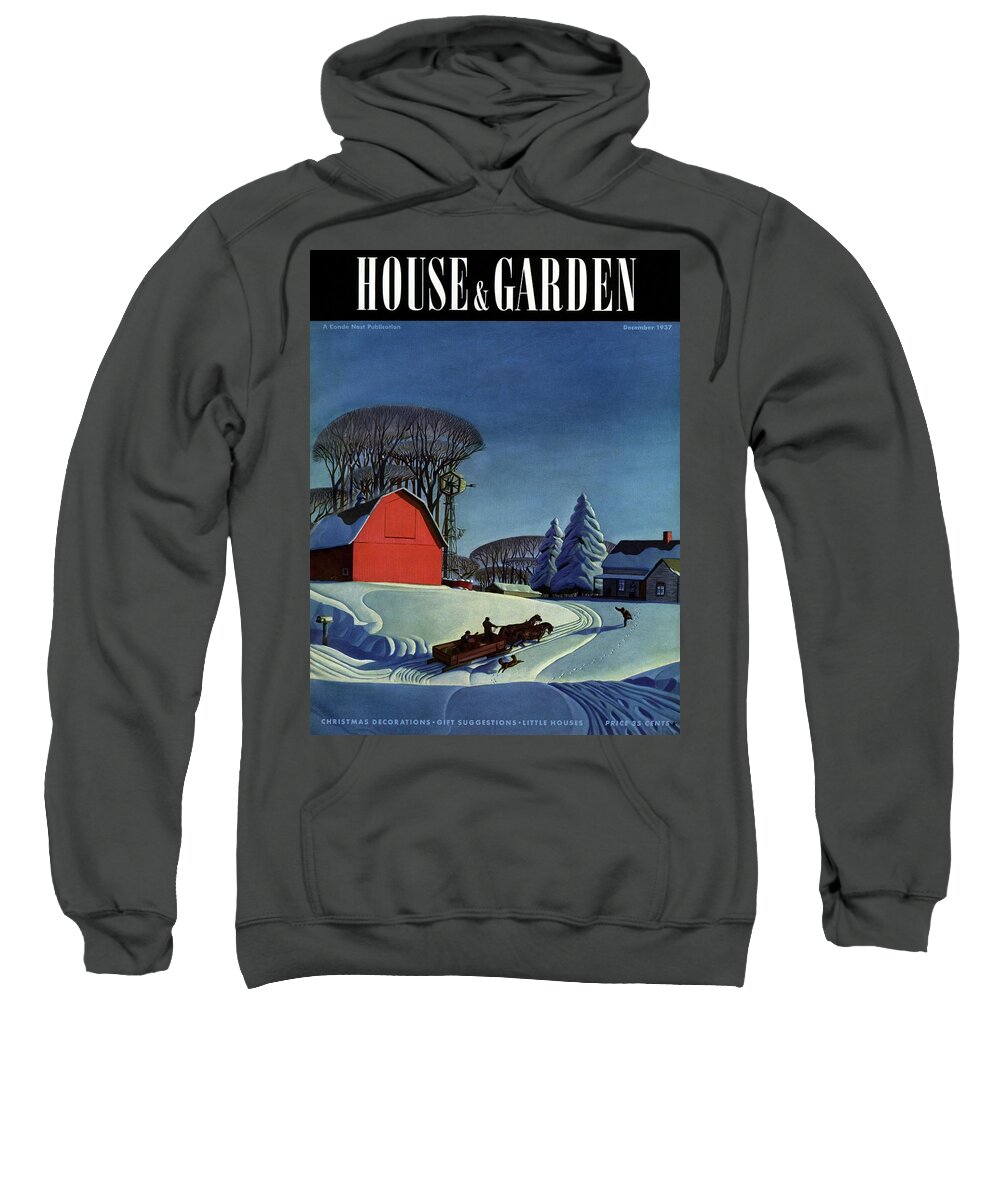 House And Garden Sweatshirt featuring the photograph House And Garden Christmas Decoration Cover by Dale Nichols