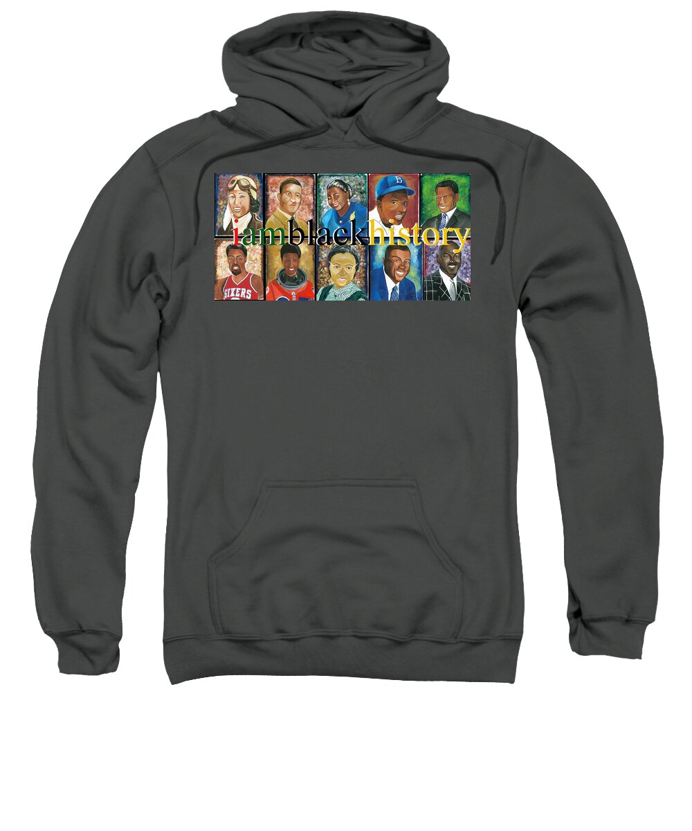 Iconic People I Black History Sweatshirt featuring the painting IAM by Femme Blaicasso