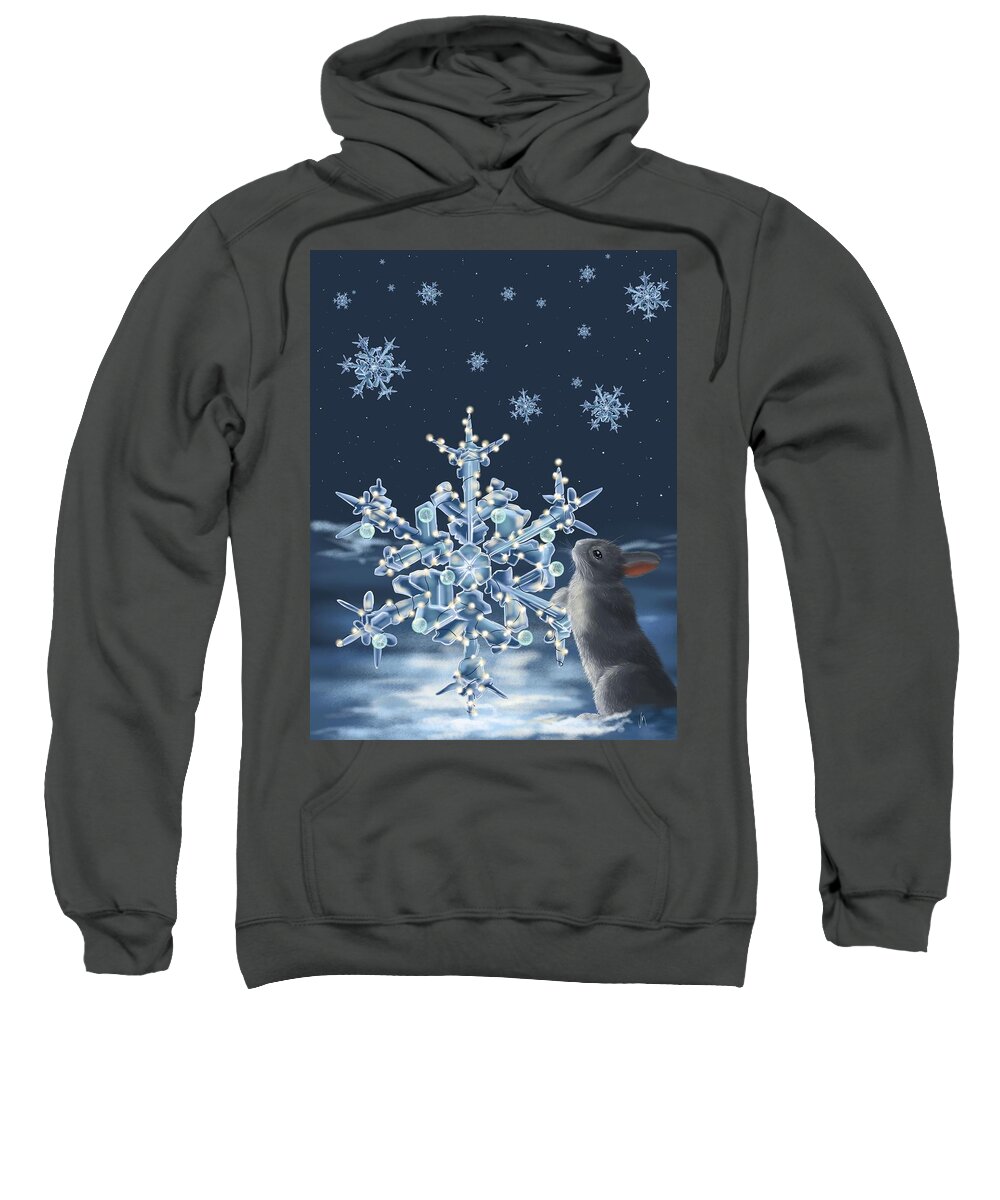 Ice Sweatshirt featuring the painting Ice crystals by Veronica Minozzi