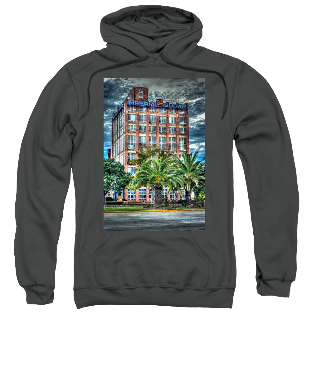 Imperial Sugar Factory Daytime Hdr Sweatshirt featuring the photograph Imperial Sugar Factory Daytime HDR by David Morefield