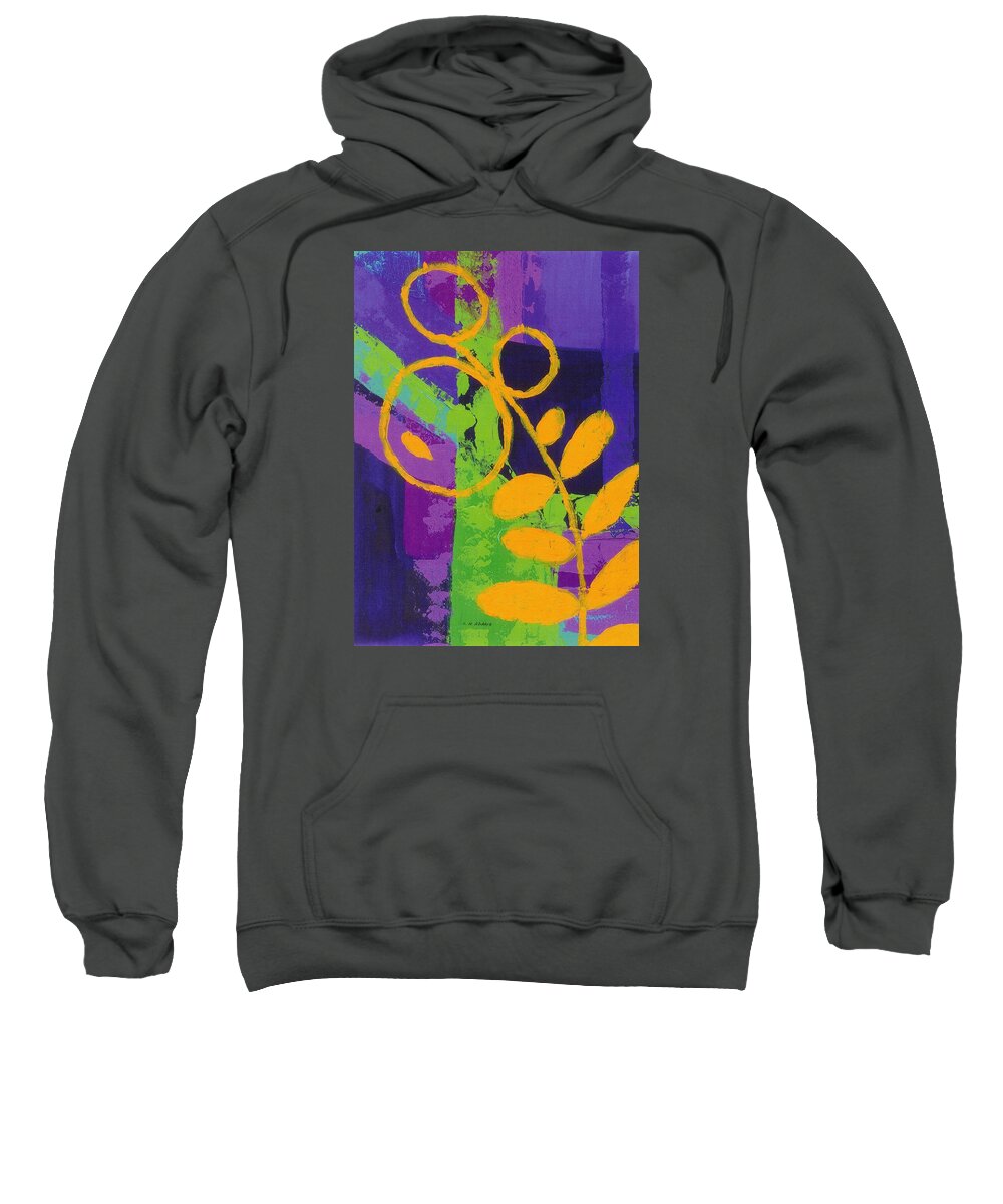 Floral And Foliage Sweatshirt featuring the painting In Another World by Louise Adams