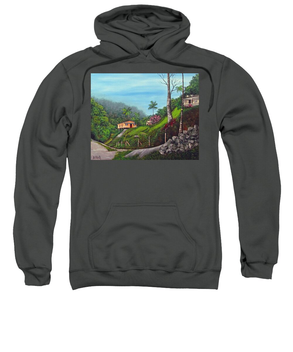 Mountains Sweatshirt featuring the painting Island Mountains by Gloria E Barreto-Rodriguez