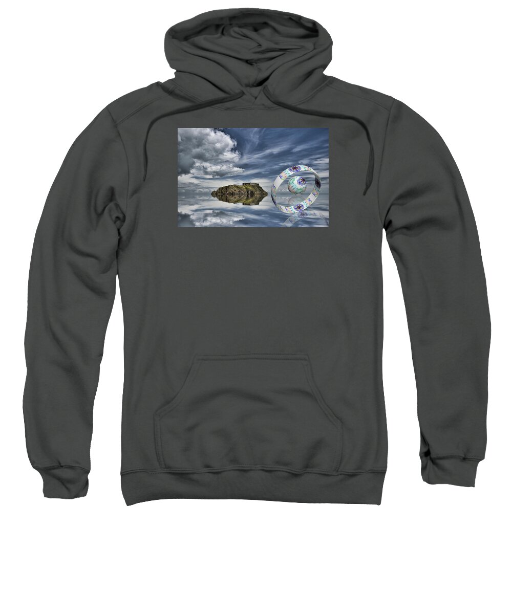 Smoking Trails Sweatshirt featuring the photograph Island Ring and Sphere by Steve Purnell